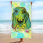 Preview: Badehandtuch Paolo – Popart-Hundemotiv, 75x165 cm, 100 % Polyester, weich & schnelltrocknend